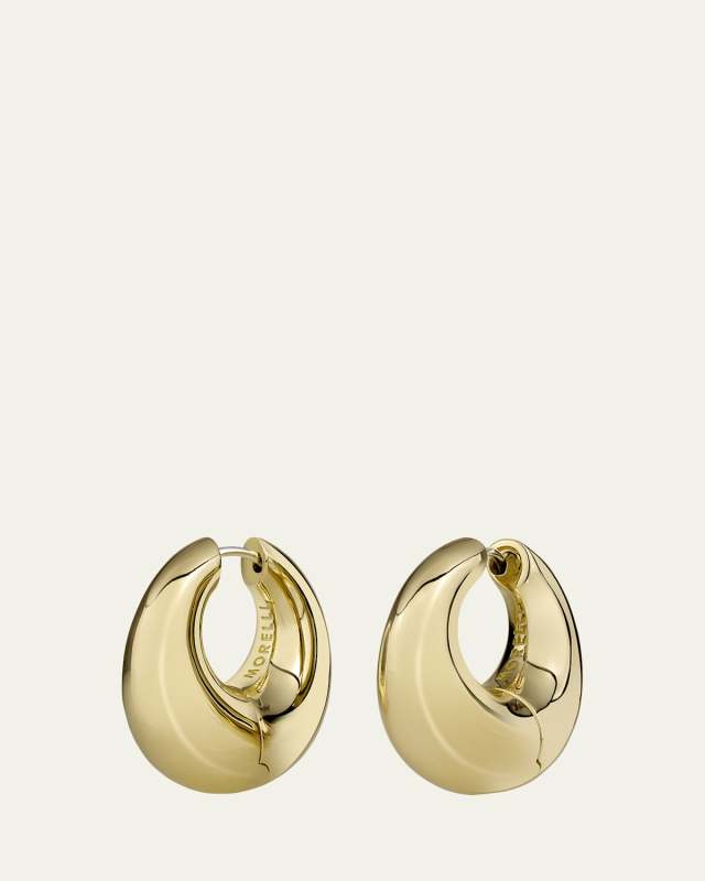 18K Yellow Gold 25mm Tapered Tube Hoop Earrings